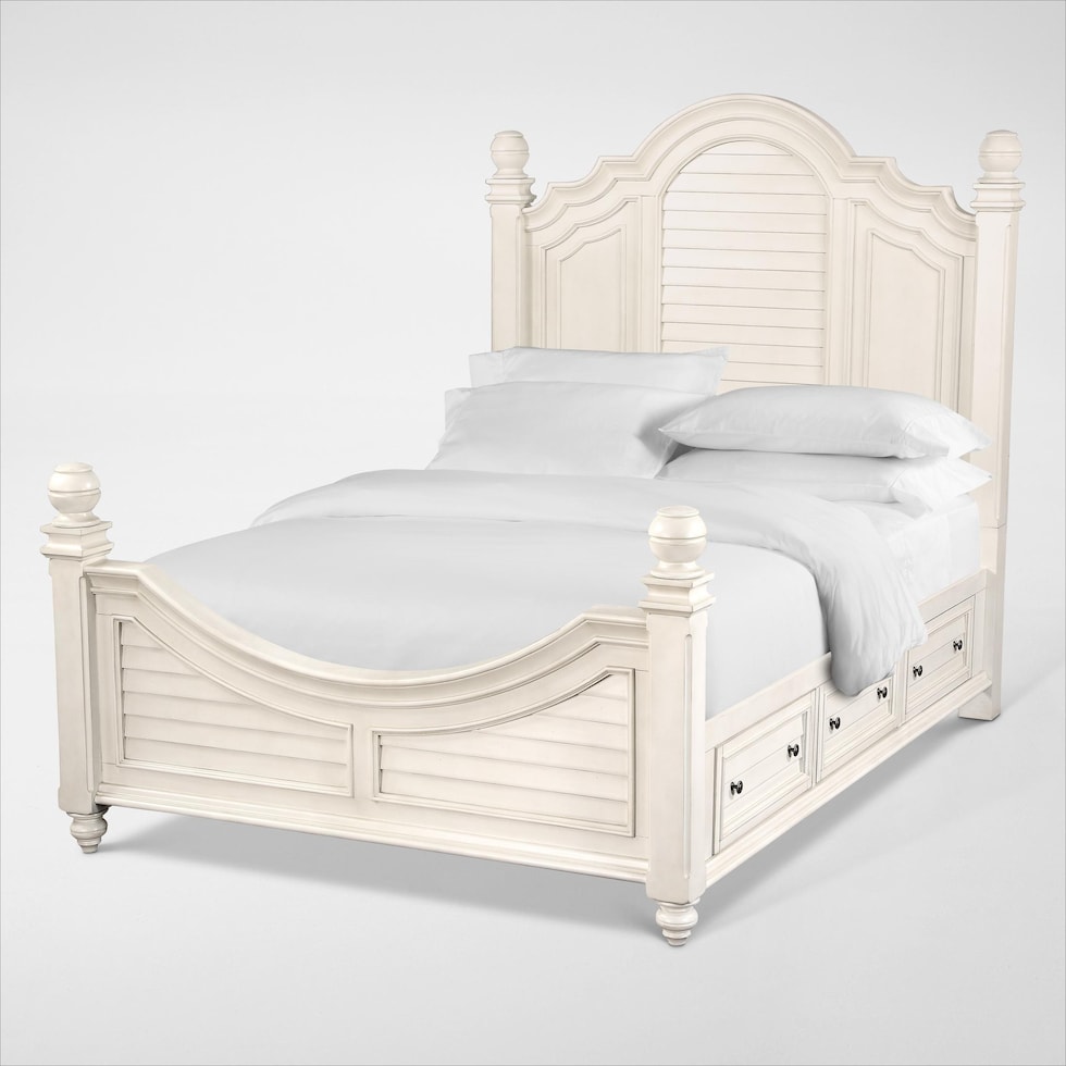 charleston white king bed   