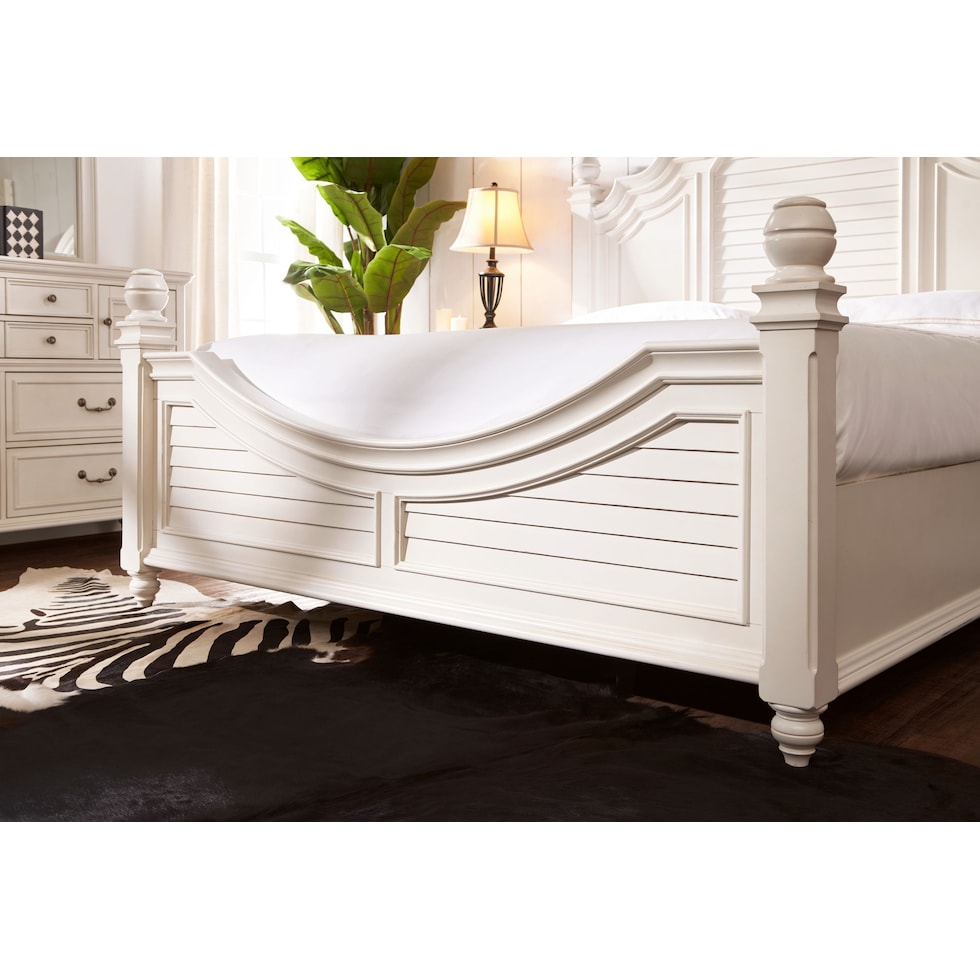 charleston white king bed   