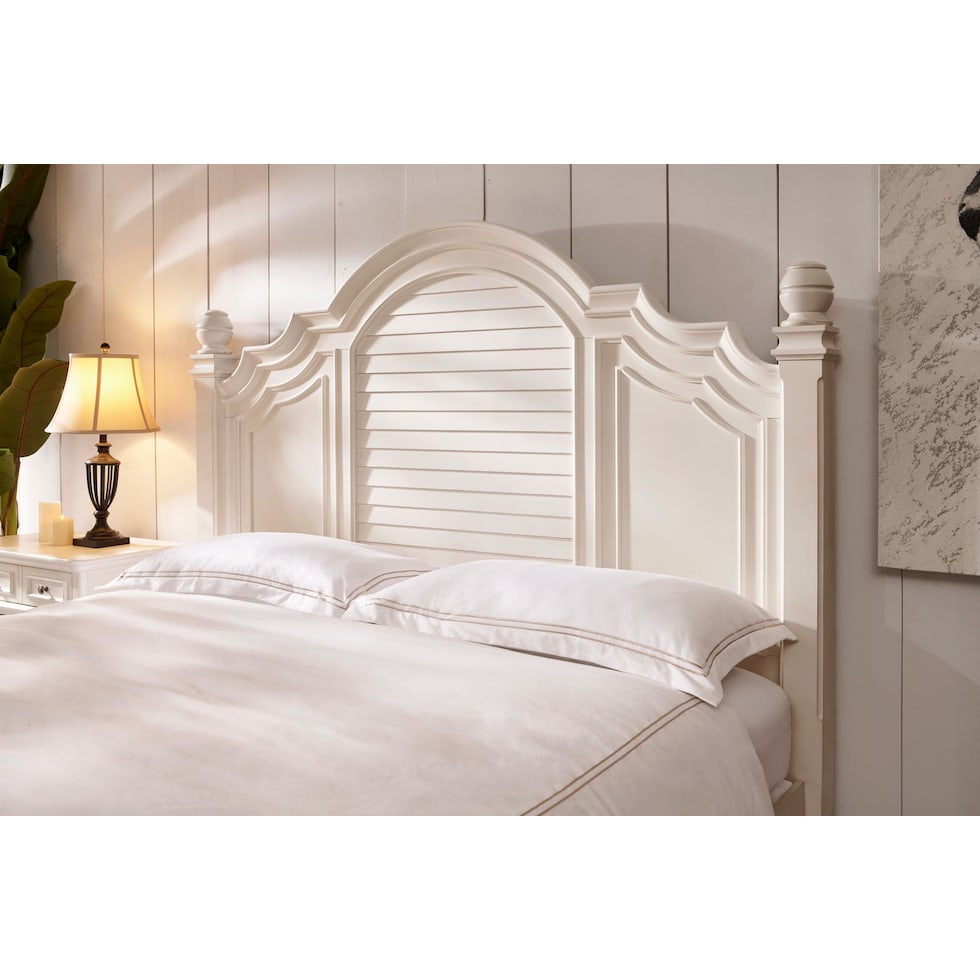 charleston white king bed   