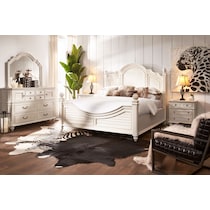 charleston white king bed   