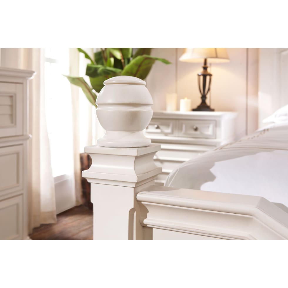 charleston white king bed   