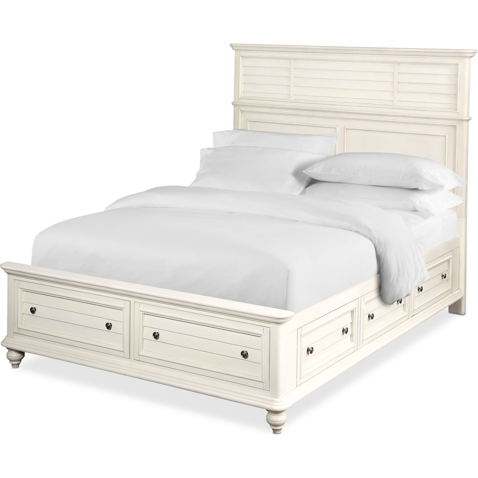 charleston white king storage bed   