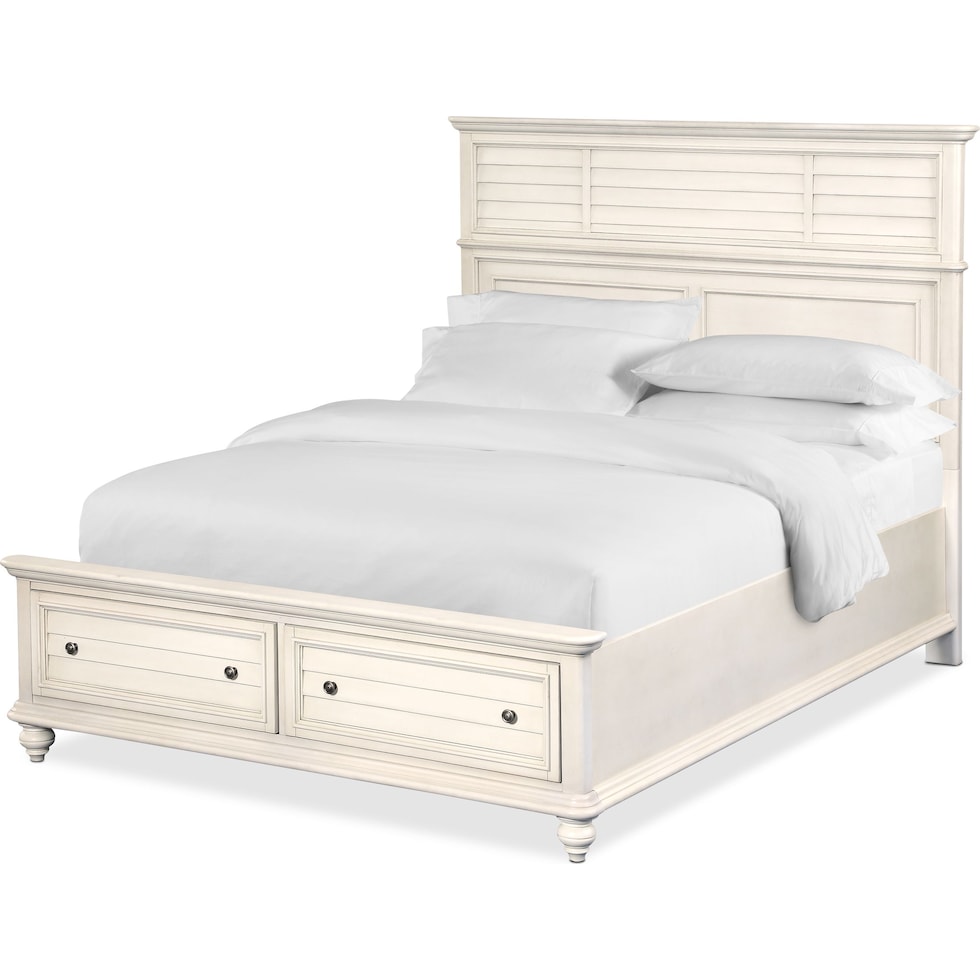 charleston white king storage bed   
