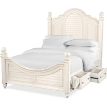 charleston white king storage bed   