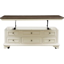 charleston white lift top coffee table   