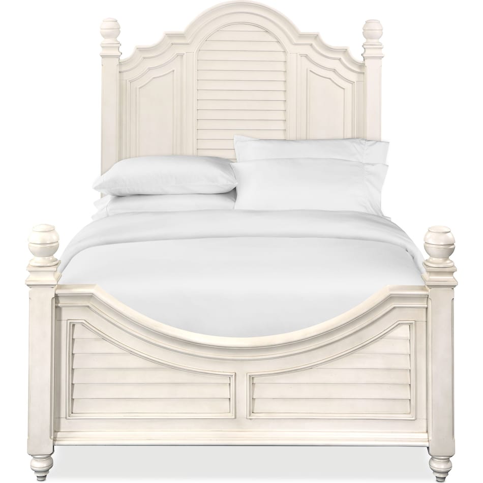 charleston white queen bed   