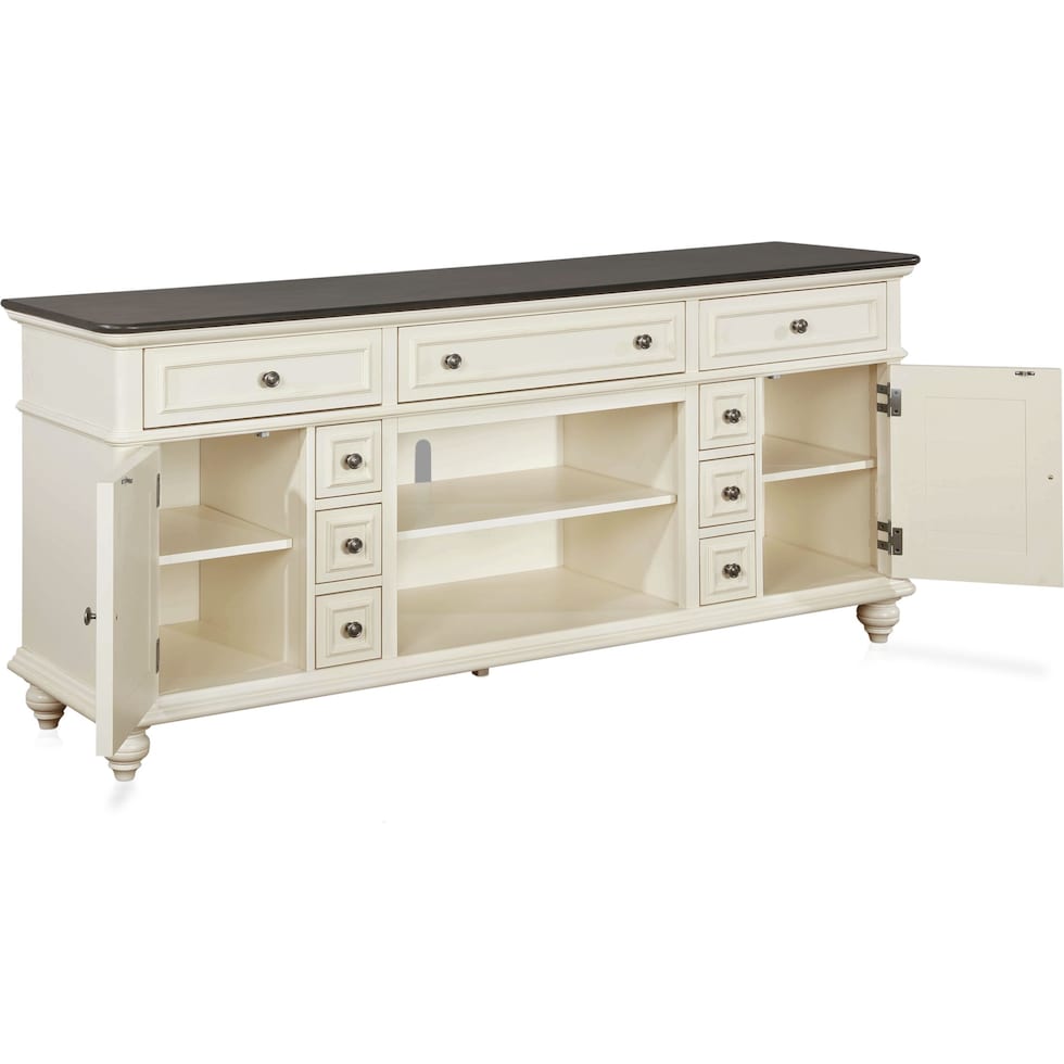 charleston white tv stand   