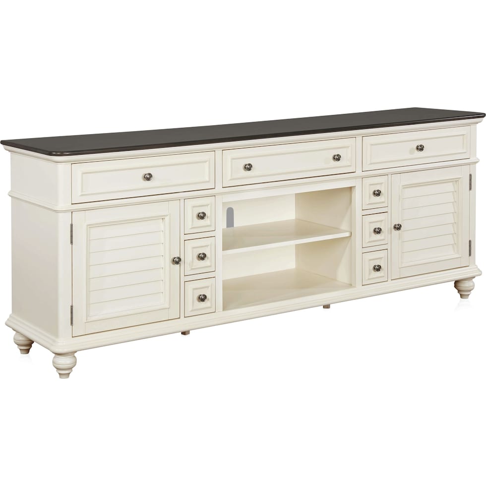 charleston white tv stand   