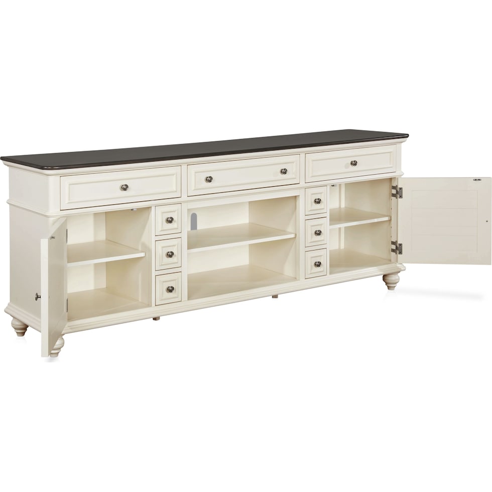 charleston white tv stand   