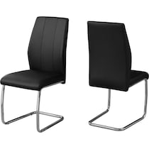 charley black vegan leather chrome chair   