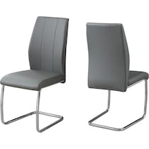 charley gray vegan leather chrome chair   