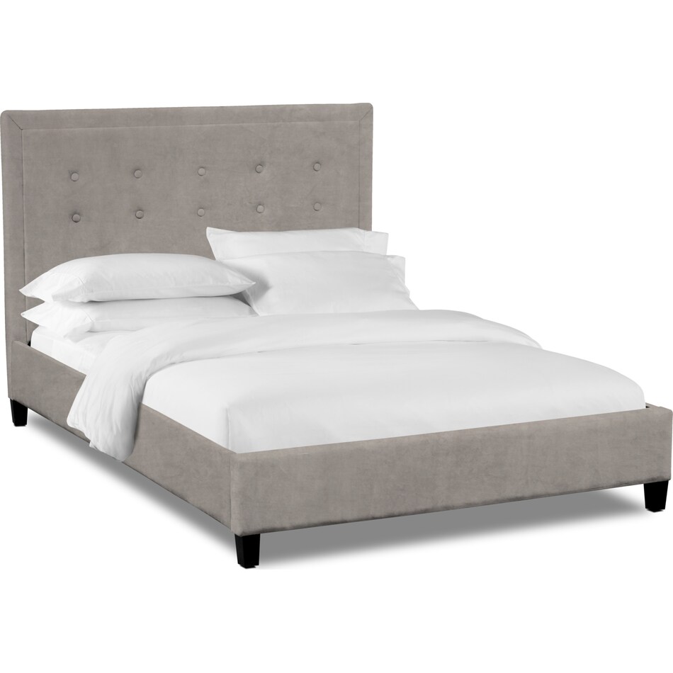 charlie gray king upholstered bed   