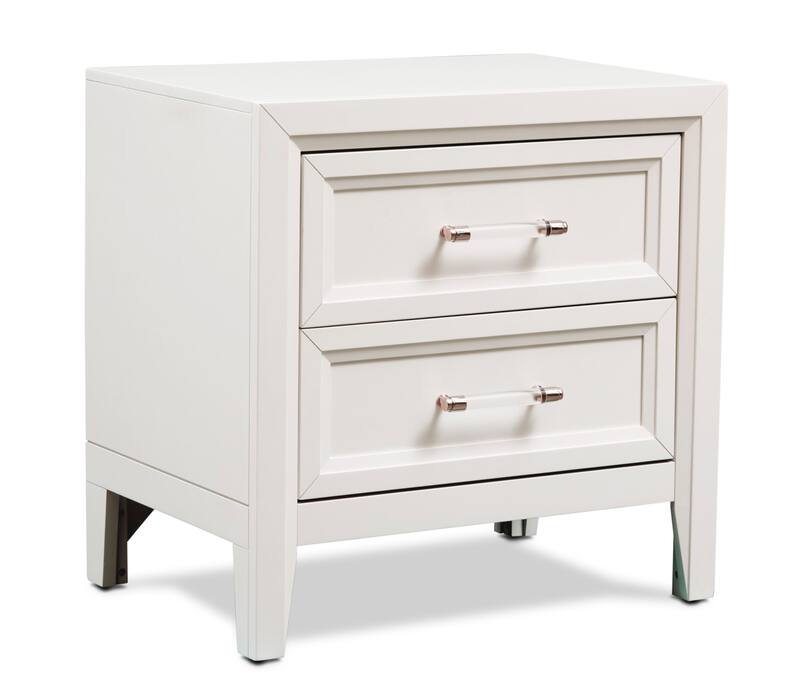 Charlie Charging Nightstand White Value City Furniture
