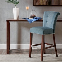 charlotte blue bar stool   