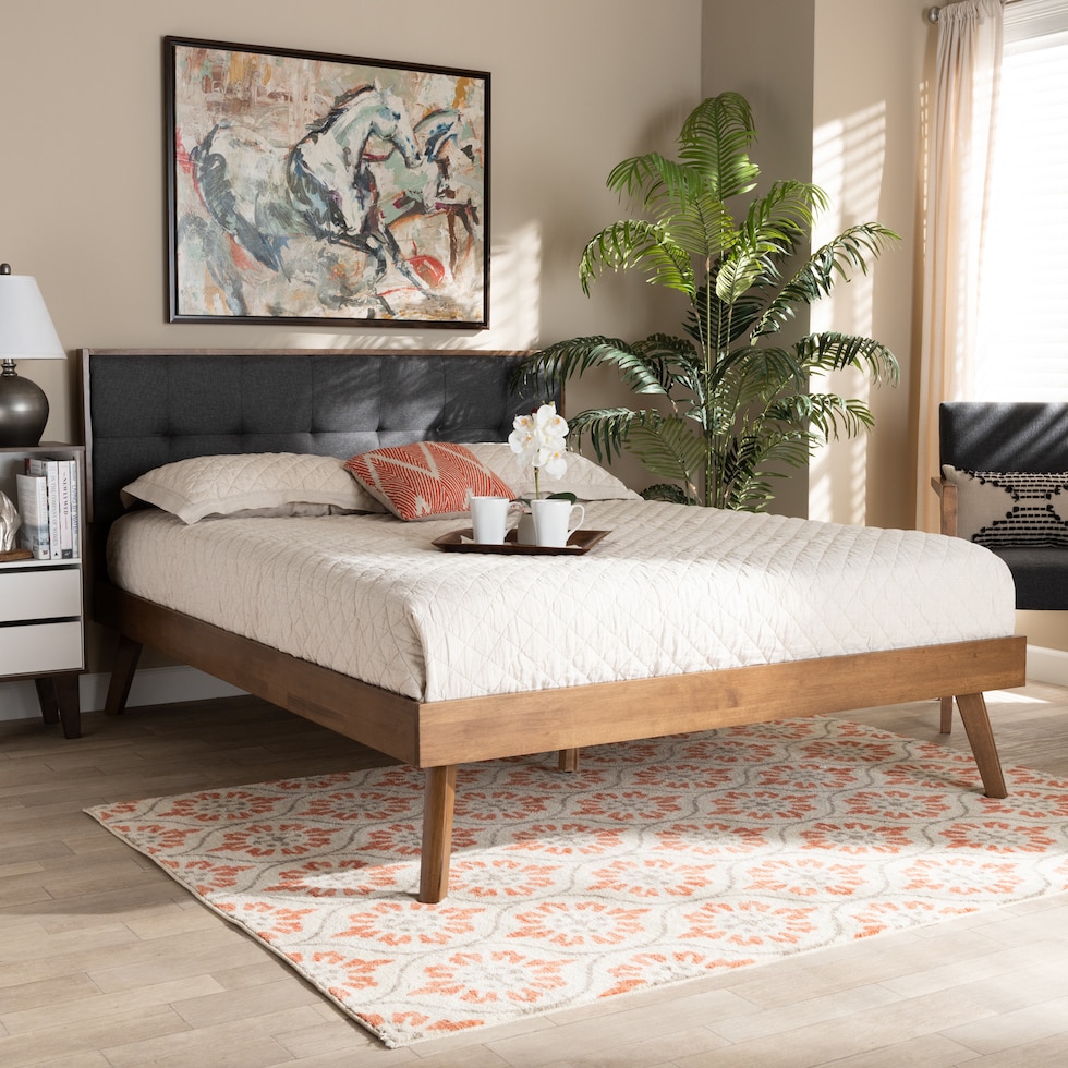 charmaine gray queen bed   