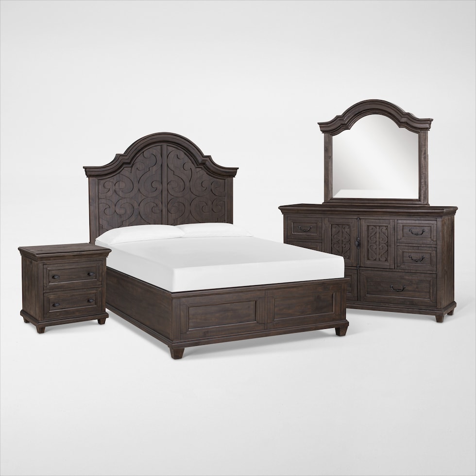 charthouse bedroom dark brown  pc king bedroom   