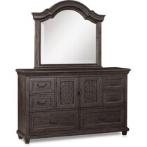 charthouse bedroom dark brown dresser & mirror   