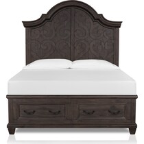 charthouse bedroom dark brown king storage bed   