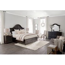 charthouse bedroom dark brown king storage bed   