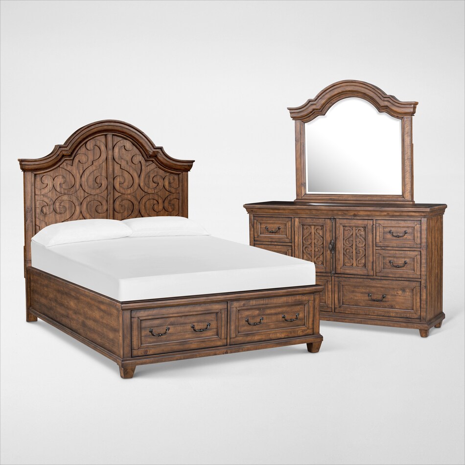 Charthouse 5Piece King Storage Bedroom Set with Dresser and Mirror