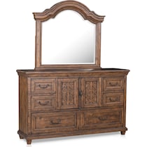 charthouse bedroom light brown dresser & mirror   