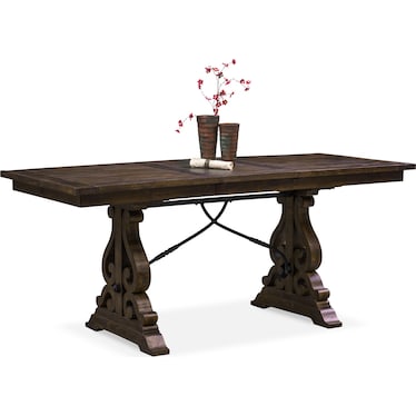 Charthouse Counter-Height Extendable Dining Table and 6 Upholstered Stools