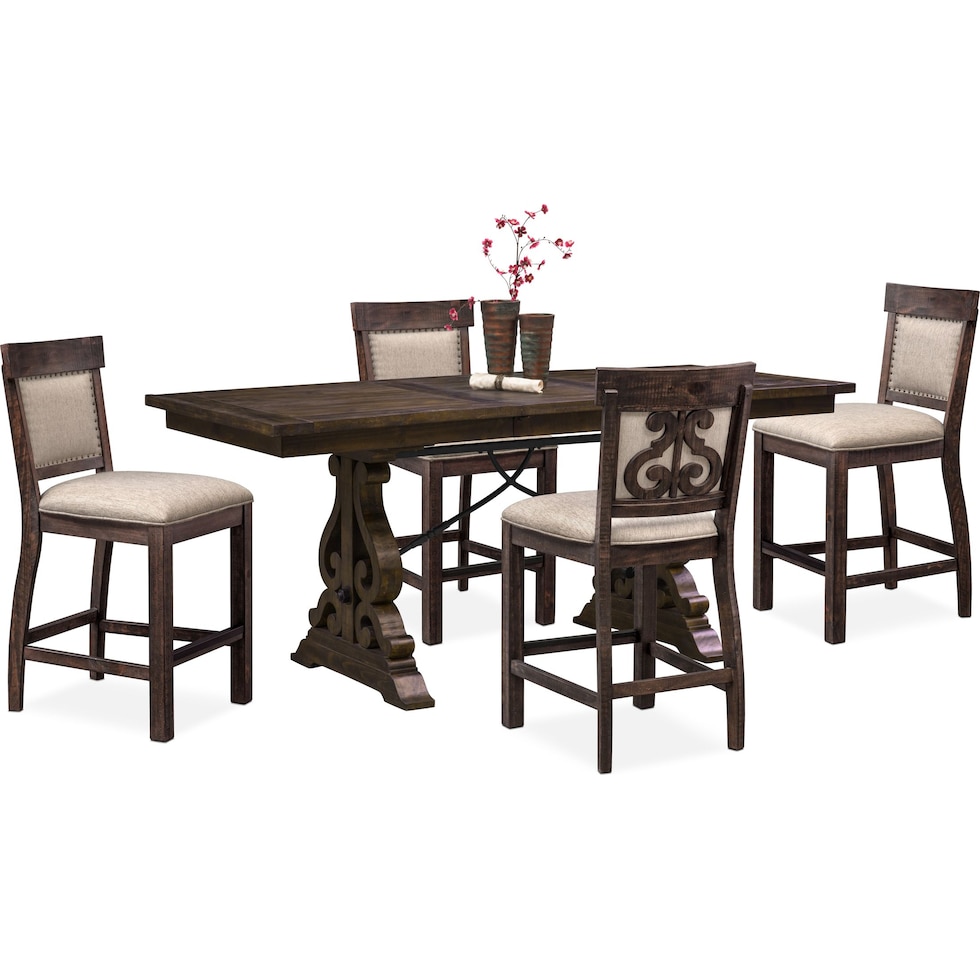 charthouse counter height dark brown  pc counter height dining room   