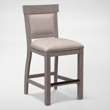 Charthouse Counter-Height Upholstered Stool - Gray