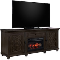charthouse entertainment dark brown fireplace tv stand   