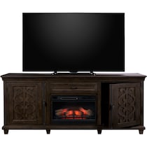 charthouse entertainment dark brown fireplace tv stand   
