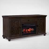 charthouse entertainment dark brown fireplace tv stand   