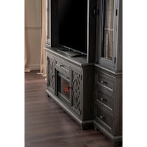 charthouse entertainment dark brown fireplace tv stand   