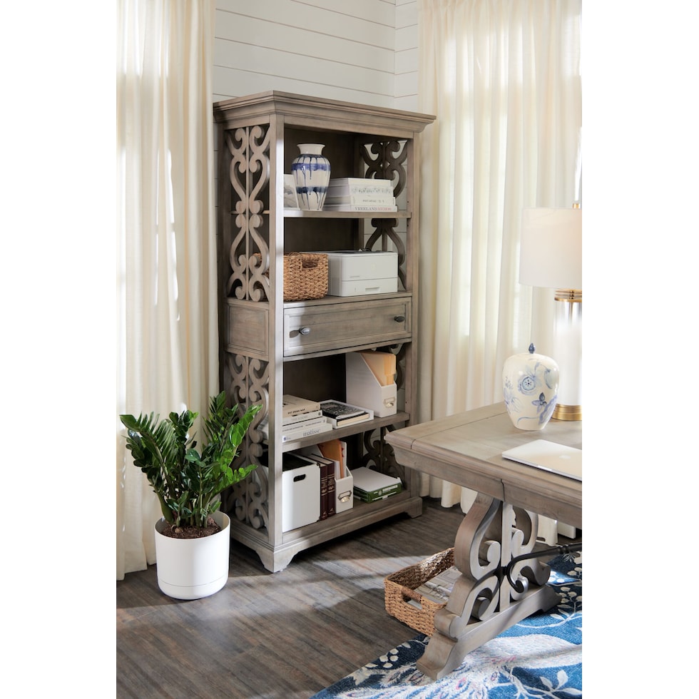 charthouse office gray bookcase   