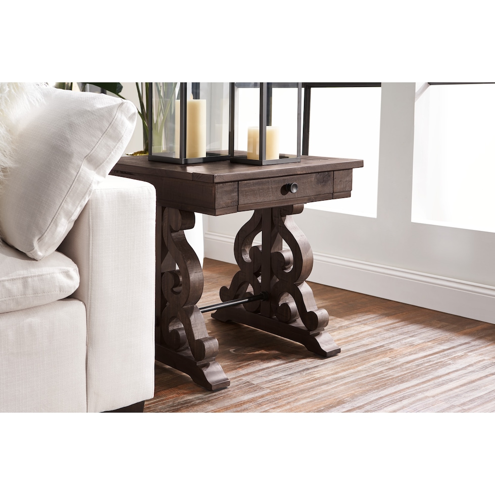 charthouse tables dark brown end table   