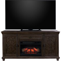 charthouse tables dark brown fireplace tv stand   