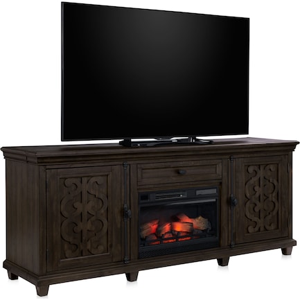 Charthouse 84" Fireplace TV Stand - Charcoal