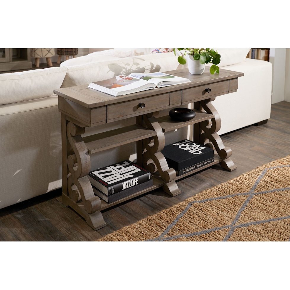 charthouse tables gray sofa table   