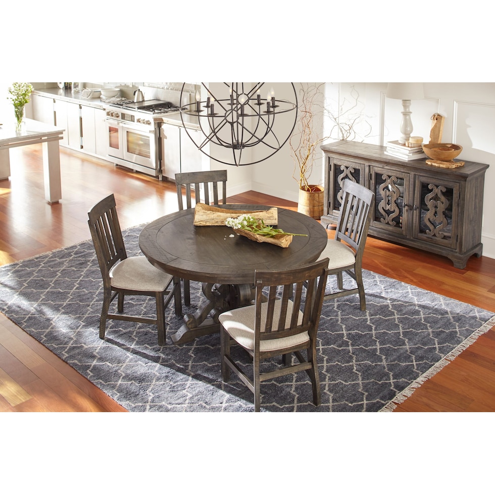 charthouse charcoal dining table   