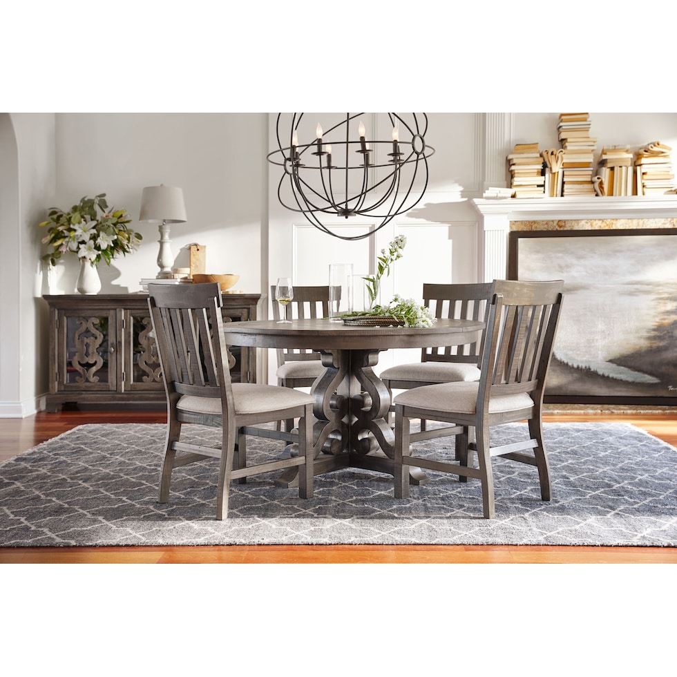 charthouse charcoal dining table   