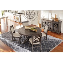 charthouse charcoal round dining table   