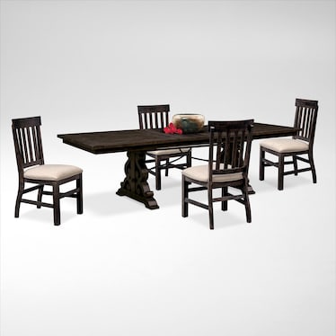 Charthouse Rectangular Extendable Dining Table and 4 Side Chairs
