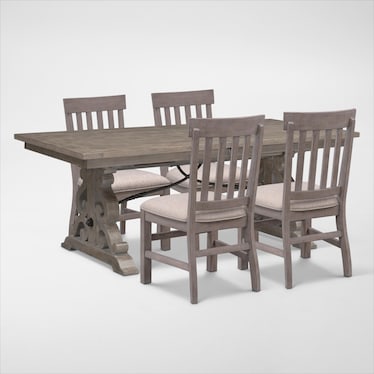 Charthouse Rectangular Extendable Dining Table and 4 Side Chairs