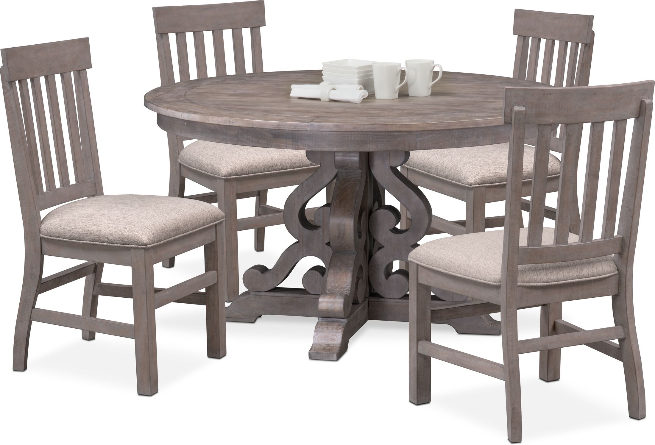 Undefined Value City Furniture, Round Kitchen Table Sets With Leaf