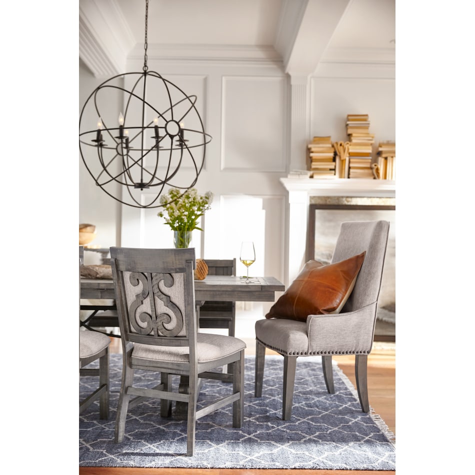 charthouse gray upholstered side chair   