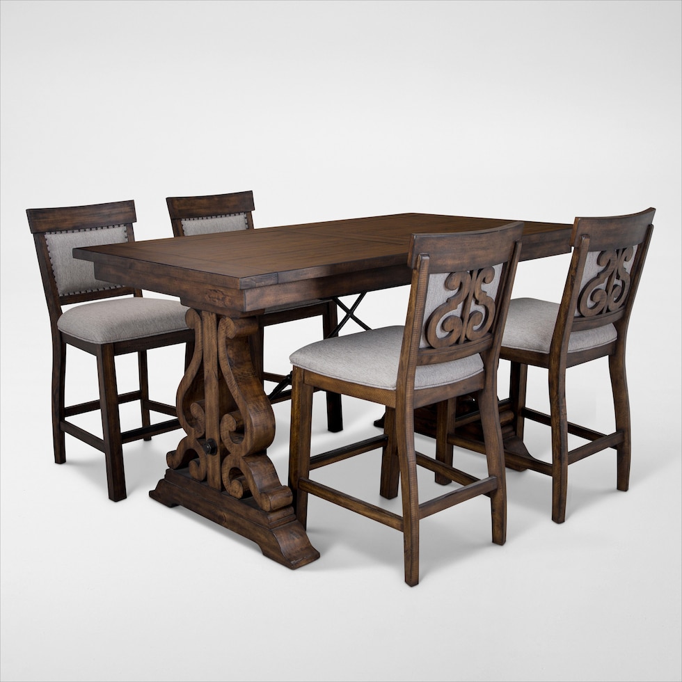 charthouse light brown  pc counter height dining room web   