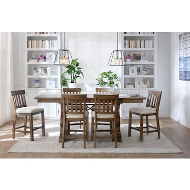 Charthouse Counter-Height Dining Table and 6 Stools