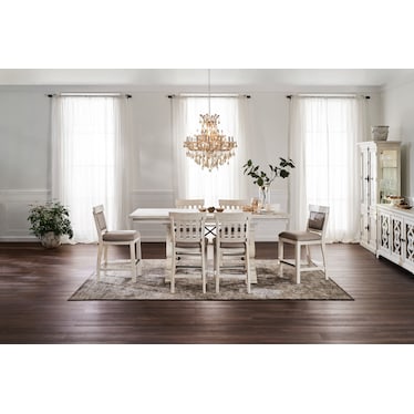 Charthouse Counter-Height Dining Table and 4 Stools - Alabaster