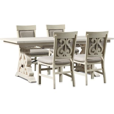 Charthouse Rectangular Dining Table and 4 Upholstered Side Chairs