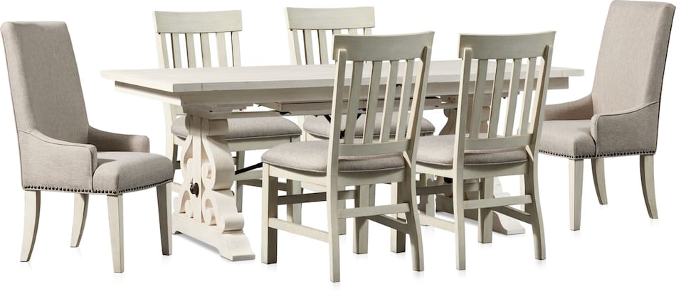 Charthouse Rectangular Dining Table, 2 Host Chairs and 4 Dining Chairs