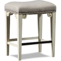 charthouse white backless counter height stool   